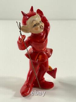 RARE vtg WALES Porcelain 5 China Devil figurine statue halloween japan