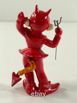 RARE vtg WALES Porcelain 5 China Devil figurine statue halloween japan