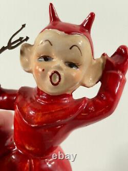 RARE vtg WALES Porcelain 5 China Devil figurine statue halloween japan