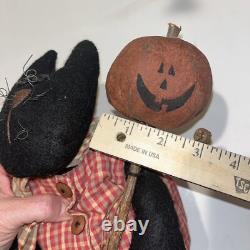 RaRe Vintage Primitive Honey and Me Doll Honey & Me Halloween Cat withpumpkin Head