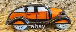 Rare 1930's Vintage Chrysler Air Flow In Halloween Colors Black / Orange Ashtray