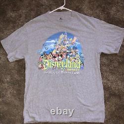 Rare 90S Disneyland T-Shirt Made In Usa L Disney Vintage Genie Grey castle