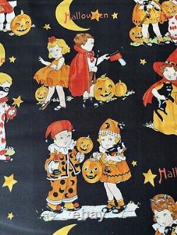 Rare Alexander Henry Trick or Treat Fabric Halloween VTG Children 5 YDS OOP HTF