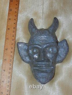 Rare Antique Devil VTG Russian Demon Satan Halloween figure statue Metal large