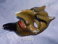 Rare Antique Devil, VTG Russian Demon Satan Halloween figure statue mask old