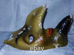 Rare Antique Devil, VTG Russian Demon Satan Halloween figure statue mask old