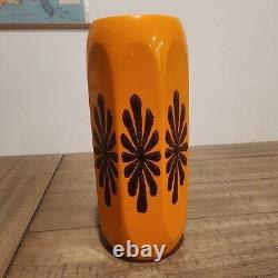 Rare Artist Haeger Halloween Orange Black Vase Vintage 1970's 4130