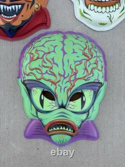 Rare Ben Cooper Ghoulsville Horror Decor Retro A Go Go Lot Of 9 Halloween Masks