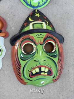 Rare Ben Cooper Ghoulsville Horror Decor Retro A Go Go Lot Of 9 Halloween Masks