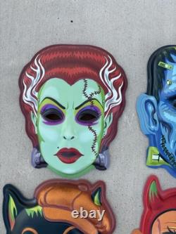 Rare Ben Cooper Ghoulsville Horror Decor Retro A Go Go Lot Of 9 Halloween Masks