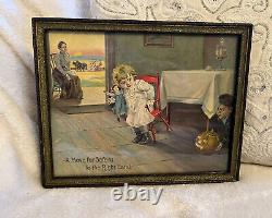 Rare C 1900 Antique Halloween Advertising Print Jack-o-Lantern Safety Farming