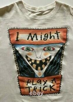 Rare FRED BABB T Shirt XL 1990s I Might Play a Trick HALLOWEEN T 100% Cotton