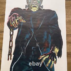 Rare Frankenstein Original Poster 72 Vintage Horror Monster Halloween Door