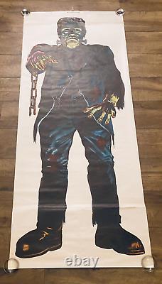 Rare Frankenstein Original Poster 72 Vintage Horror Monster Halloween Door