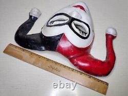 Rare HTF Kabuki Style Fiberglass Harley Quinn Mask Halloween Cosplay Unusual Vtg