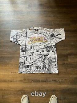 Rare Pattern VTG Disney Pirates Of The Caribbean Double Sided Graphic Size XL