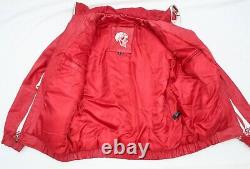 Rare Red Heavy Leather Biker Jacket Vintage Skeleton Coat Skull Hood Halloween