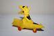 Rare Vintage 1950's Halloween Rosbro Witch Riding Rocket Yellow