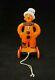 Rare Vintage 1950's Rosbro Halloween Zook The Clown On Wheels Pull Toy