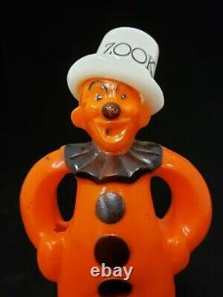 Rare Vintage 1950's Rosbro Halloween Zook the Clown on Wheels Pull Toy