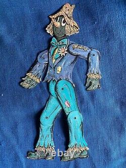 Rare Vintage 1960 Beistle Die Cut 2 Side Jointed Articulated Halloween Scarecrow