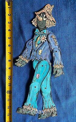 Rare Vintage 1960 Beistle Die Cut 2 Side Jointed Articulated Halloween Scarecrow