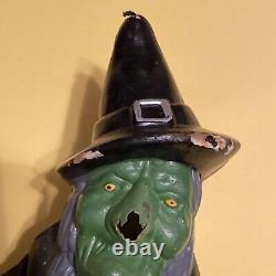 Rare Vintage 1960s 1970s Witch Halloween Blow Mold Read Description