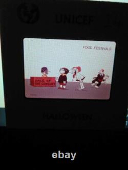 Rare Vintage 1974 UNICEF Halloween Slides using Comics & Cartoon characters