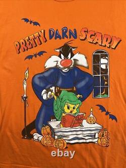 Rare Vintage 1998 Looney Tunes Sylvester Tweety Bird Halloween T-Shirt SZ 2XL