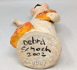 Rare Vintage 2002 Debra Schoch Signed Folk Art Halloween Ghost Pumpkin Figurine