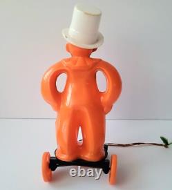 Rare Vintage 40s Rosbro Halloween Zook the Clown Wheels Plastic Pull Toy READ
