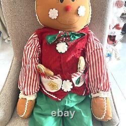 Rare Vintage 55 Tall Gingerbread Men Christmas Decor Holiday Xmas Display