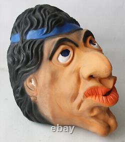 Rare Vintage 80's Rambo Sylvester Stallone Rubber Mask Haloween Cosplay New