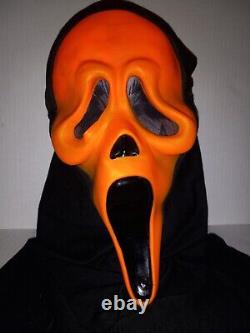 Rare Vintage 90s Gen 1 FANTASTIC FACES Fun World Scream Ghost Face Orange Mask