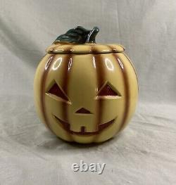 Rare Vintage ABINGDON USA 674 Pumpkin Jack-O-Lantern Cookie Jar EXCELLENT