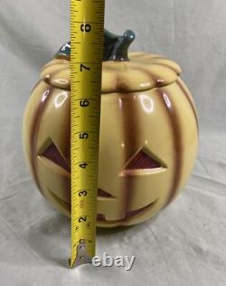 Rare Vintage ABINGDON USA 674 Pumpkin Jack-O-Lantern Cookie Jar EXCELLENT