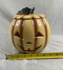 Rare Vintage ABINGDON USA 674 Pumpkin Jack-O-Lantern Cookie Jar EXCELLENT