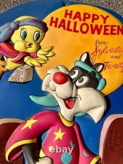 Rare/Vintage Ben Cooper 1980 Molded Sylvester and Tweety Happy Halloween Poster