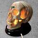 Rare Vintage Bones Skull Lamp Light Ceramic Glass Base Color Swirls Tested Works