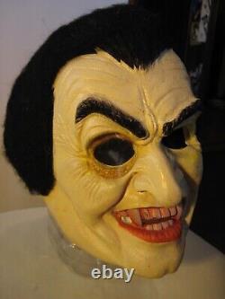 Rare Vintage Cesar Joker Dracula Halloween Vinyl Mask w /Insert France Vampire