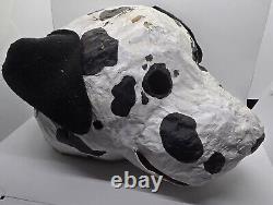 Rare Vintage Creepy Paper Mache Halloween Dog Mask Mardi Gras Folk Art