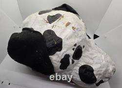 Rare Vintage Creepy Paper Mache Halloween Dog Mask Mardi Gras Folk Art