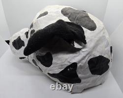 Rare Vintage Creepy Paper Mache Halloween Dog Mask Mardi Gras Folk Art