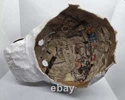Rare Vintage Creepy Paper Mache Halloween Dog Mask Mardi Gras Folk Art