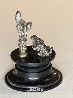 Rare Vintage Dell Weston Miniatures Halloween Scared Cat & Dogs Sterling Silver