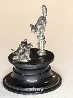 Rare Vintage Dell Weston Miniatures Halloween Scared Cat & Dogs Sterling Silver