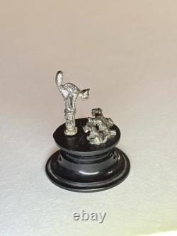 Rare Vintage Dell Weston Miniatures Halloween Scared Cat & Dogs Sterling Silver