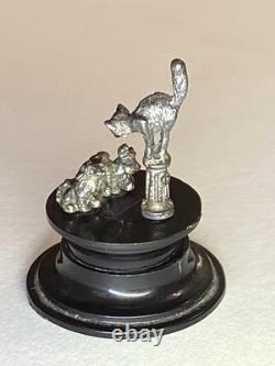 Rare Vintage Dell Weston Miniatures Halloween Scared Cat & Dogs Sterling Silver