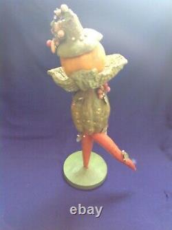 Rare Vintage Folkart Halloween Veggieman Vegetable Man Woman Figure Doll Old