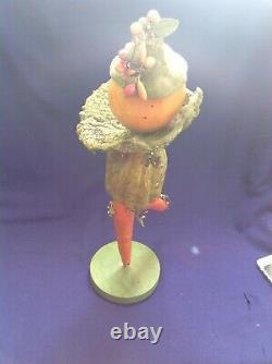 Rare Vintage Folkart Halloween Veggieman Vegetable Man Woman Figure Doll Old